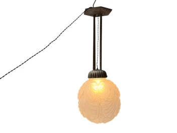 Art Deco Muller Frères Luneville Style Pendant Light, 1930s